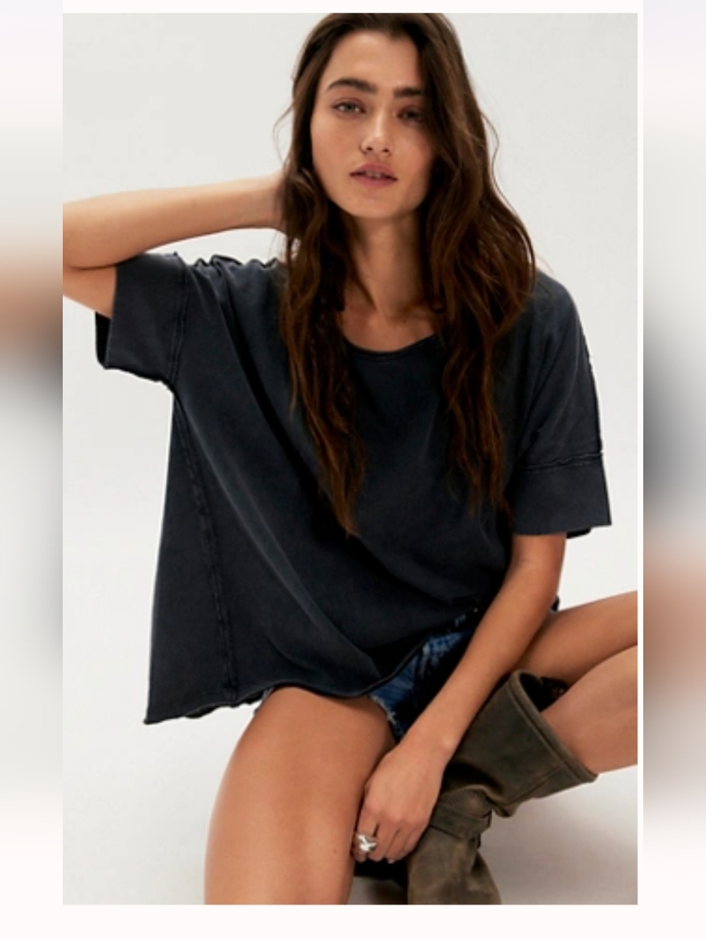 SOLD OUT ONLINE Free People We The Free Rex Cotton Oversized Tee Nwt Oversized